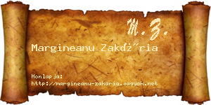 Margineanu Zakária névjegykártya